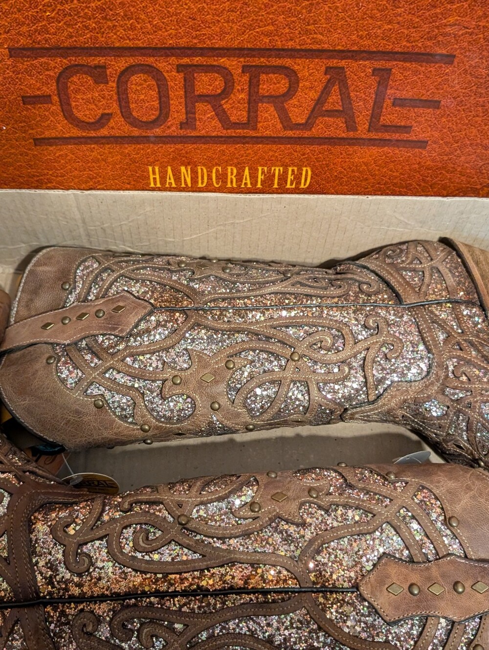 Corral Orix Gorgeous Overlay Western Boots * Size 10 * Brand New In Box - Picture 3 of 4